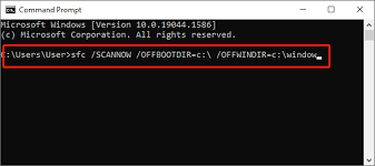 sfc /scannow /offbootdir = e : \ /offwindir = e : \ windows