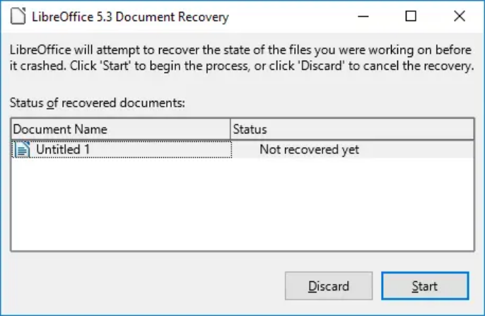 LibreOffice 자동 복구