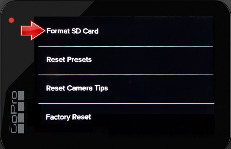 GoPro-설정-기본 설정-재설정-SD 카드 포맷
